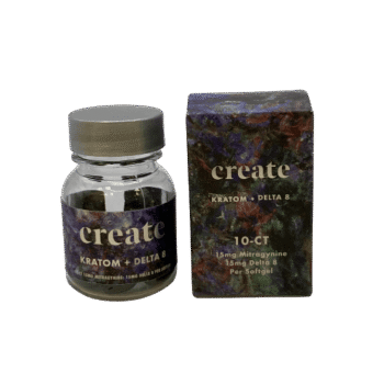 Create Kratom + Delta-8 THC Softgels Bottle